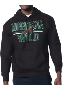 Starter Minnesota Wild Mens Black Mesh Logo Long Sleeve Hoodie