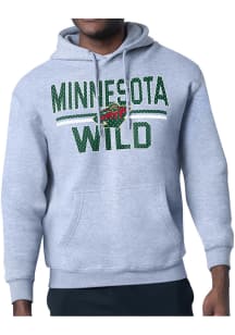 Starter Minnesota Wild Mens Grey Mesh Logo Long Sleeve Hoodie