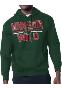 Starter Minnesota Wild Mens Green Mesh Logo Long Sleeve Hoodie