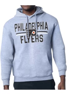 Starter Philadelphia Flyers Mens Grey Mesh Logo Long Sleeve Hoodie