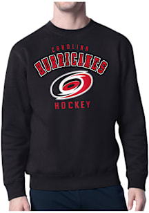 Starter Carolina Hurricanes Mens Black Logo Long Sleeve Crew Sweatshirt