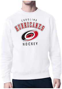 Starter Carolina Hurricanes Mens White Logo Long Sleeve Crew Sweatshirt