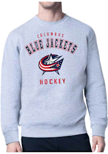 Starter Columbus Blue Jackets Mens Grey Logo Long Sleeve Crew Sweatshirt