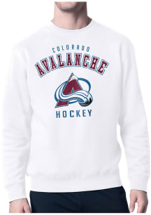 Starter Colorado Avalanche Mens White Logo Long Sleeve Crew Sweatshirt