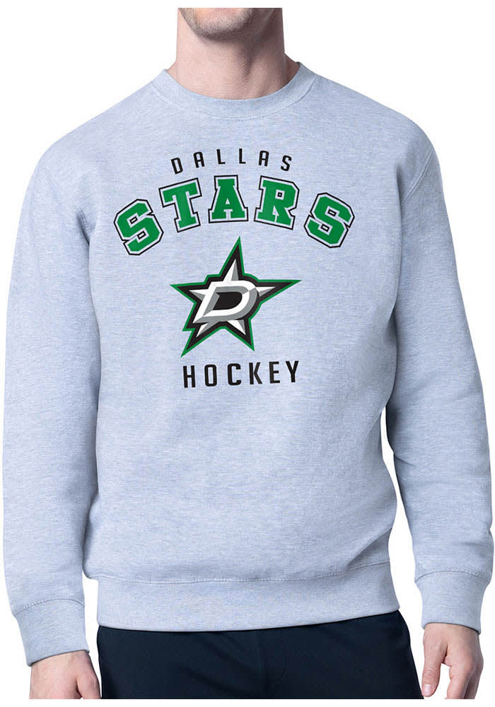 Starter Dallas Stars Mens Logo Crew Sweatshirt - HEATHER GREY