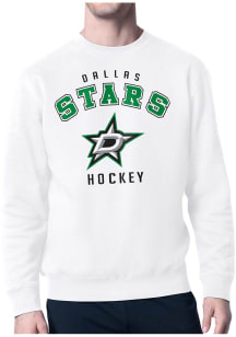 Starter Dallas Stars Mens White Logo Long Sleeve Crew Sweatshirt