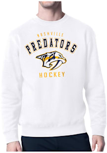 Starter Nashville Predators Mens White Logo Long Sleeve Crew Sweatshirt