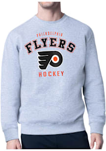 Starter Philadelphia Flyers Mens Grey Logo Long Sleeve Crew Sweatshirt