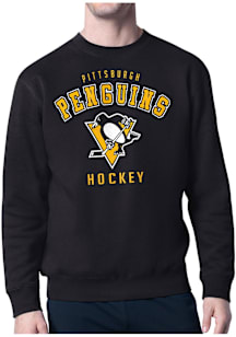 Starter Pittsburgh Penguins Mens Black Logo Long Sleeve Crew Sweatshirt