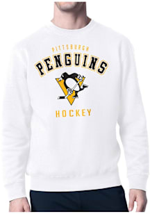 Starter Pittsburgh Penguins Mens White Logo Long Sleeve Crew Sweatshirt