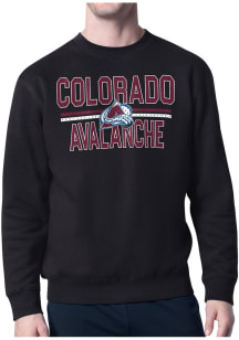 Starter Colorado Avalanche Mens Black Mesh Logo Long Sleeve Crew Sweatshirt