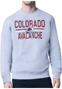 Starter Colorado Avalanche Mens Grey Mesh Logo Long Sleeve Crew Sweatshirt