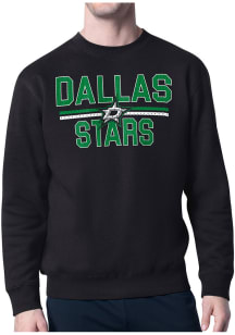 Starter Dallas Stars Mens Black Mesh Logo Long Sleeve Crew Sweatshirt