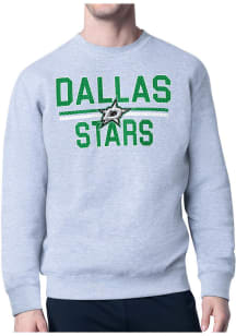 Starter Dallas Stars Mens Grey Mesh Logo Long Sleeve Crew Sweatshirt