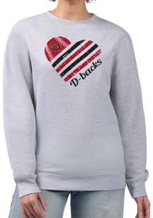 4Her Arizona Diamondbacks Womens Grey Heart Crew Sweatshirt