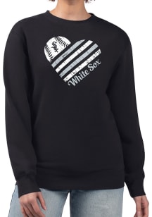 4Her Chicago White Sox Womens Black Heart Crew Sweatshirt