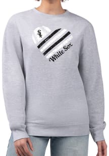 4Her Chicago White Sox Womens Grey Heart Crew Sweatshirt