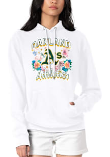 4Her Oakland Athletics Womens White Flowers Hooded Sweatshirt