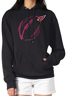 4Her Arizona Cardinals Womens Black Subtle Football Hooded Sweatshirt