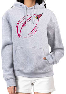 4Her Arizona Cardinals Womens Grey Subtle Football Hooded Sweatshirt