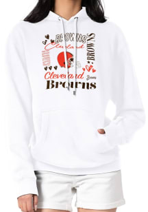 4Her Cleveland Browns Womens White Collage Hooded Sweatshirt