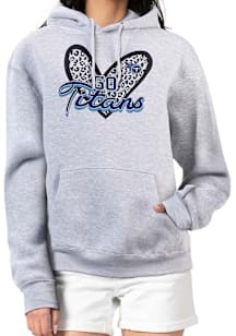 4Her Tennessee Titans Womens Grey Leopard Heart Hooded Sweatshirt