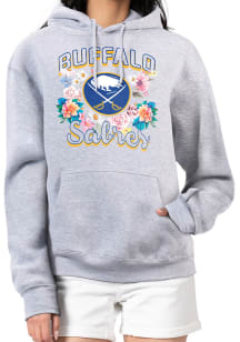 4Her Buffalo Sabres Womens Grey Flowers Hooded Sweatshirt