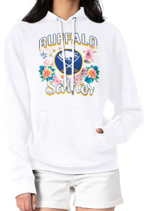 4Her Buffalo Sabres Womens White Flowers Hooded Sweatshirt