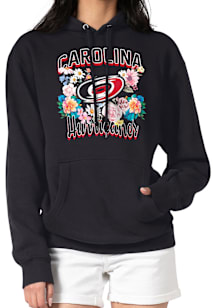 4Her Carolina Hurricanes Womens Black Flowers Hooded Sweatshirt