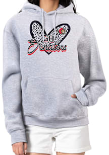 4Her Ottawa Senators Womens Grey Leopard Heart Hooded Sweatshirt