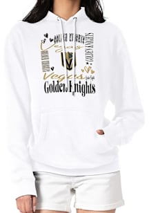 4Her Vegas Golden Knights Womens White Collage Hooded Sweatshirt