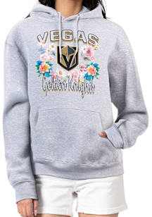 4Her Vegas Golden Knights Womens Grey Flowers Hooded Sweatshirt
