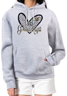 4Her Vegas Golden Knights Womens Grey Leopard Heart Hooded Sweatshirt