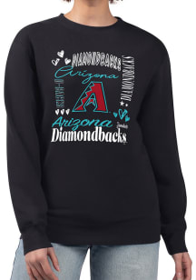 4Her Arizona Diamondbacks Womens Black Collage Crew Sweatshirt