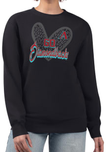 4Her Arizona Diamondbacks Womens Black Leopard Heart Crew Sweatshirt