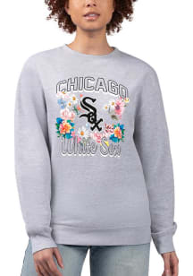 4Her Chicago White Sox Womens Grey Flowers Crew Sweatshirt