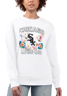 4Her Chicago White Sox Womens White Flowers Crew Sweatshirt