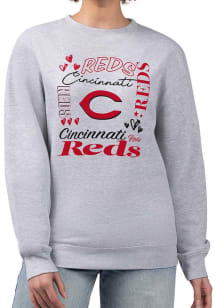 4Her Cincinnati Reds Womens Grey Collage Crew Sweatshirt