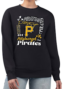 4Her Pittsburgh Pirates Womens Black Collage Crew Sweatshirt