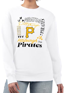 4Her Pittsburgh Pirates Womens White Collage Crew Sweatshirt