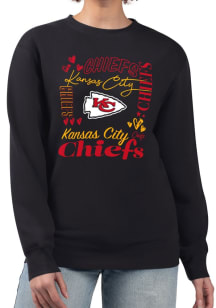 4Her Kansas City Chiefs Womens Black Collage Crew Sweatshirt