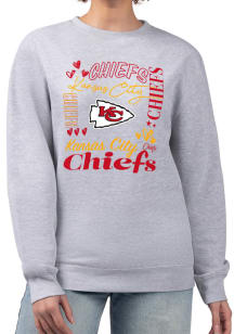 4Her Kansas City Chiefs Womens Grey Collage Crew Sweatshirt