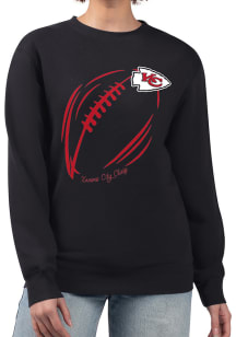 4Her Kansas City Chiefs Womens Black Subtle Football Crew Sweatshirt