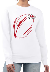 4Her Kansas City Chiefs Womens White Subtle Football Crew Sweatshirt