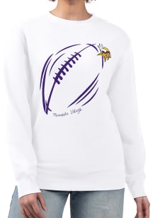 4Her Minnesota Vikings Womens White Subtle Football Crew Sweatshirt