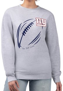 4Her New York Giants Womens Grey Subtle Football Crew Sweatshirt