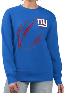 4Her New York Giants Womens Blue Subtle Football Crew Sweatshirt