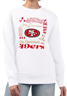 4Her San Francisco 49ers Womens White Collage Crew Sweatshirt