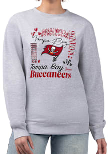 4Her Tampa Bay Buccaneers Womens Grey Collage Crew Sweatshirt