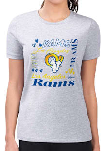 4Her Los Angeles Rams Womens Grey Collage Fitted Short Sleeve T-Shirt